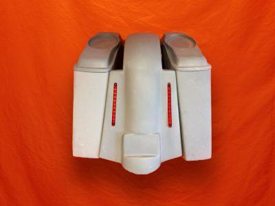 Harley Davidson 4" Extended Stretched Saddlebags 6.5" Speaker Lids and Replacement LED Fender 89 - 08 - No Cut Outs
