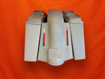 Harley Davidson 4" Extended Stretched Saddlebags Dual 6.5" Speaker Lids and Replacement LED Fender 89 - 08 - No Cut Outs
