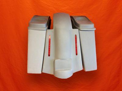 Harley Davidson 4" Extended Stretched Saddlebags Dual 6 x 9 Speaker Lids and Replacement LED Fender 89 - 08 - No Cut Outs