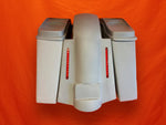 Harley Davidson 4" Extended Stretched Saddlebags Dual 6x 9 Speaker Lids and Replacement LED Fender 09 - 13 - No Cut Outs