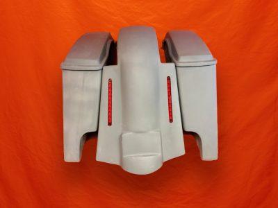 Harley Davidson 4" Extended Stretched Saddlebags Lids and Replacement LED Fender 09 - 13