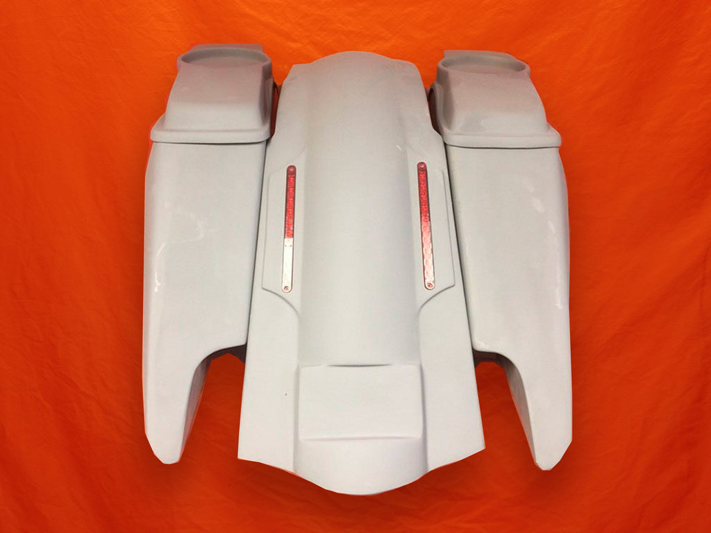 Harley Davidson 2014 ? 2018 5 Fifty Five Extended Stretched Saddlebag Fender Kit ? Dual Cut Outs 6x 9 Speaker Lids