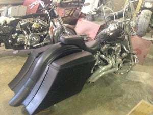 Harley Davidson 6" Heritage Softail Out & Down Extended Saddlebags, No lids LED Fender No Cutouts